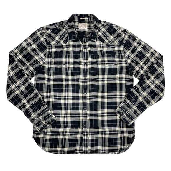 Lucky Brand Other - Lucky Brand Shirt Mens Size Medium Classic Fit Black White Plaid Snap Button Up